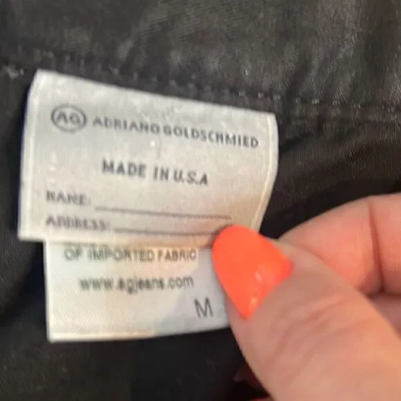 AG Adriano Coated Black Tapered Jogger Pants M - Picture 13 of 15